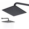 Chuveiro Ducha Slim 20x20 Inox Quadrado Preto Fosco Suporte Parede Area Externa Piscina Banheiro Ral - 1