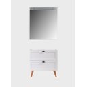 Ver imagem 1 de Gabinete para Banheiro com Espelheira 80cm Mdf Branco Milano - On Móveis