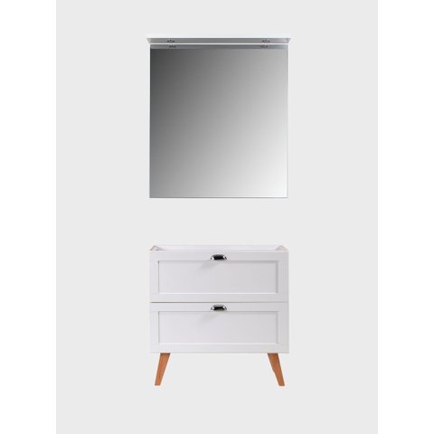 Gabinete para Banheiro com Espelheira 80cm Mdf Branco Milano - On Móveis