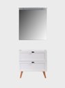 Ver imagem 1 de Gabinete para Banheiro com Espelheira 80cm Mdf Branco Milano - On Móveis