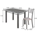 Ver imagem 3 de Conjunto Mesa com 4 Cadeiras Tampo de Granito Topázio Sara Yescasa Prata/Botanic Bege/Mart
