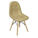 Ver imagem 1 de Cadeira Charles Eames Botonê Eiffel Wood Estofada Couro - Bege