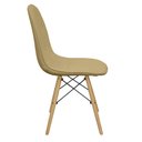 Ver imagem 3 de Cadeira Charles Eames Botonê Eiffel Wood Estofada Couro - Bege
