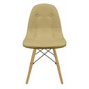 Ver imagem 2 de Cadeira Charles Eames Botonê Eiffel Wood Estofada Couro - Bege
