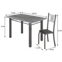 Ver imagem 3 de Conjunto Mesa com 4 Cadeiras Tampo de Granito Topázio Sara Yescasa Prata/Preto Liso/Mart
