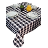 Toalha de Mesa Posta 6 Cadeiras Oxford Xadrez Piquenique 2,50m x 1,40m Preta - 1