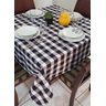 Toalha de Mesa Posta 6 Cadeiras Oxford Xadrez Piquenique 2,50m x 1,40m Preta - 3