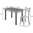 Ver imagem 3 de Conjunto Mesa com 4 Cadeiras Tampo de Granito Topázio Sara Yescasa Prata/Branco Liso/Mart