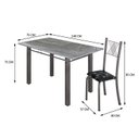 Ver imagem 3 de Conjunto Mesa com 6 Cadeiras Tampo de Granito Topázio Sara Yescasa Prata/Preto Floral/Mart