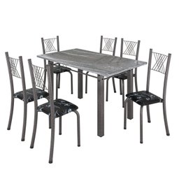 Conjunto Mesa com 6 Cadeiras Tampo de Granito Topázio Sara Yescasa - 2