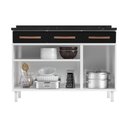 Ver imagem 3 de Balcão de Cozinha de Aço Triplo com Tampo Regina Multimóveis CR6126 Branco/Preto