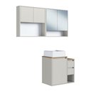 Ver imagem 2 de Conjunto de Banheiro Gabinete/Cuba/Espelheira/Armário Suspenso 120cm Multimóveis Crart-CON021 -
