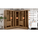 Ver imagem 3 de Modulado Closet Completo Espelhado 9 Portas 6 Gavetas - Linea-cumaru - Móveis Novo Horizonte