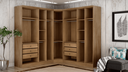 Ver imagem 2 de Modulado Closet Completo Espelhado 9 Portas 6 Gavetas - Linea-cumaru - Móveis Novo Horizonte