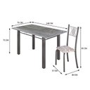 Ver imagem 3 de Conjunto Mesa com 6 Cadeiras Tampo de Granito Topázio Sara Yescasa Prata/Botanic Bege/Mart