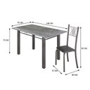 Ver imagem 3 de Conjunto Mesa com 6 Cadeiras Tampo de Granito Topázio Sara Yescasa Prata/Preto Liso/Mart
