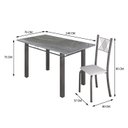 Ver imagem 3 de Conjunto Mesa com 6 Cadeiras Tampo de Granito Topázio Sara Yescasa Prata/Branco Liso/Mart