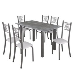 Conjunto Mesa com 6 Cadeiras Tampo de Granito Topázio Sara Yescasa - 2