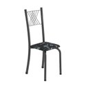 Ver imagem 5 de Conjunto Mesa com 4 Cadeiras Tampo de Granito Topázio Sara Yescasa Prata/Preto Floral/Martelado