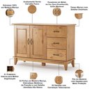 Ver imagem 4 de Kit Balcão Buffet 120cm com Aparador Rústico 132cm Madeira Maciça Lira M06 Carvalho Fosco - Lyam