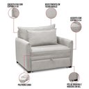 Ver imagem 3 de Poltrona Cama Retrátil Solteiro com Rodízio Cloe Bouclê E03 - D'rossi