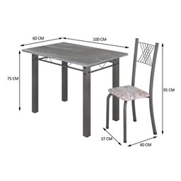 Conjunto Mesa com 4 Cadeiras Tampo de Granito Topázio Sara Yescasa - 3