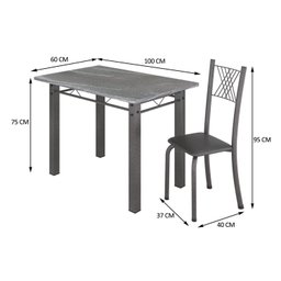 Conjunto Mesa com 4 Cadeiras Tampo de Granito Topázio Sara Yescasa - 3