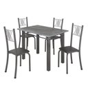 Ver imagem 2 de Conjunto Mesa com 4 Cadeiras Tampo de Granito Topázio Sara Yescasa Prata/Preto Liso/Martelado
