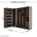 Ver imagem 4 de Guarda-Roupa Modulado de Canto Obliquo com 5 Portas Reflectas Orion CabeCasa MadeiraOriginals