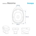 Ver imagem 3 de Assento Sanitário Soft Close Massima Cinza Platina P/ Louça Incepa