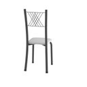 Ver imagem 7 de Conjunto Mesa com 4 Cadeiras Tampo de Granito Topázio Sara Yescasa Prata/Branco Liso/Martelado