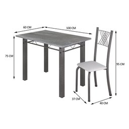 Conjunto Mesa com 4 Cadeiras Tampo de Granito Topázio Sara Yescasa - 3
