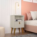 Ver imagem 2 de Kit 2 Mesas de Cabeceira 1 Gaveta 1 Nicho Pés Palito Retrô Búzios 