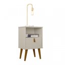 Ver imagem 4 de Kit Cabeceira Casal Queen Ripada 240cm com 2 Mesas de Apoio 1 Gaveta 1 Nicho Pés Palito 