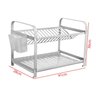 Kit Escorredor Montado P/ 16 Pratos com Porta Talheres Pp - 20.16p + Porta Detergente Inox - 4