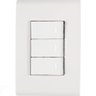 Conjunto 4x2 com 3 Interruptores Simples Tramontina Liz 10 a 250 V Branco Tramontina - 1