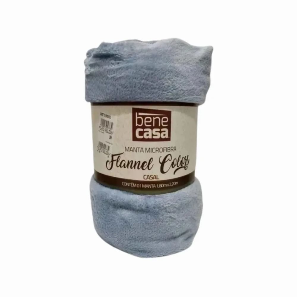 Manta Flannel Colors Casal Azul - Hiper Têxtil - 2