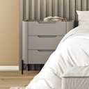 Ver imagem 5 de Mesa de Cabeceira com 3 Gavetas 70cm Pés em Metal 100% MDF