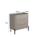 Ver imagem 3 de Mesa de Cabeceira com 3 Gavetas 70cm Pés em Metal 100% MDF