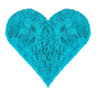 Tapete Pelo Alto Felpudo Peludo Macio Anti Derrapante Alérgico Azul Turquesa Coração 100 cm Sala Qua - 1