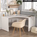 Ver imagem 2 de Escrivaninha Mesa Escritório em L Tamburato Acabamento em BP 135cm Ficus CabeCasa MadeiraOriginals