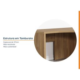 Mesa de Escritório em L Tamburato Acabamento em BP 135cm Ficus CabeCasa MadeiraMadeira - 4