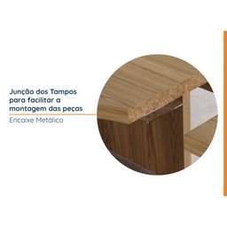 Mesa de Escritório em L Tamburato Acabamento em BP 135cm Ficus CabeCasa MadeiraMadeira - 5
