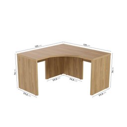 Mesa de Escritório em L Tamburato Acabamento em BP 135cm Ficus CabeCasa MadeiraMadeira - 3