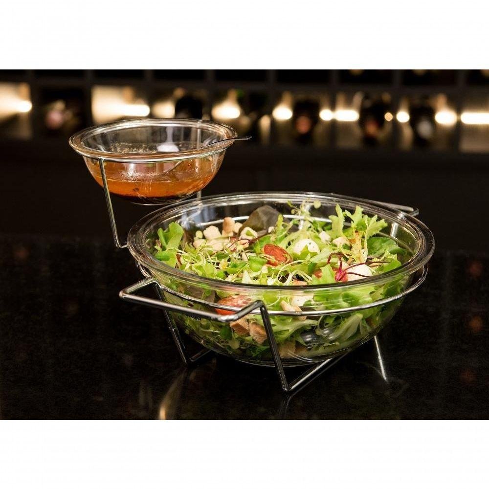 Saladeira Gourmet com Dois Potes de Vidro para Molho Massas - 6