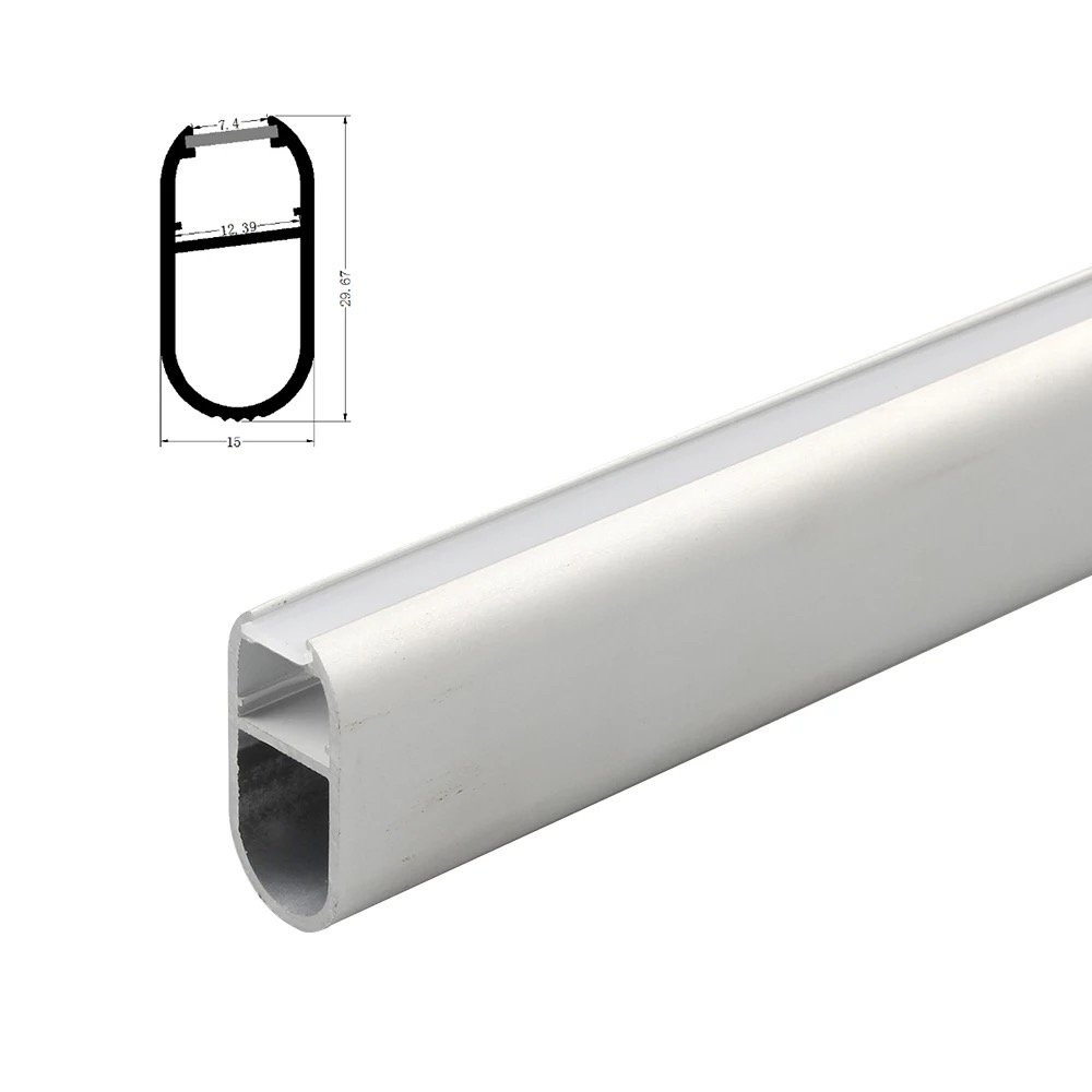 Perfil Fita Led Cabideiro 2 Metros 16x30mm Alumínio Difusor Fosco R13 - 8
