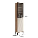 Ver imagem 2 de Paneleiro Miami 1 Porta + 1 Porta de Vidro 5 Prateleiras Carraro