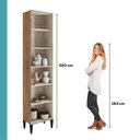 Ver imagem 3 de Paneleiro Miami 1 Porta + 1 Porta de Vidro 5 Prateleiras Carraro