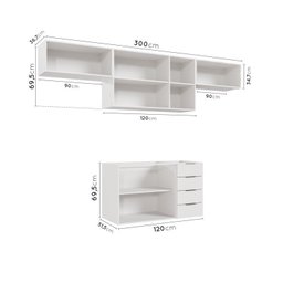 Cozinha Modulada 4 Peças sem Tampo 3 Aéreos 5 Portas e 1 Balcão Ipanema CabeCasa MadeiraMadeira - 6