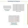 Cozinha Modulada 4 Peças sem Tampo 3 Aéreos 5 Portas e 1 Balcão Ipanema CabeCasa MadeiraOriginals - 5
